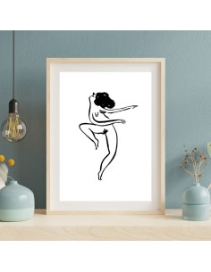 LÁMINA MUJER FELIZ BAILANDO