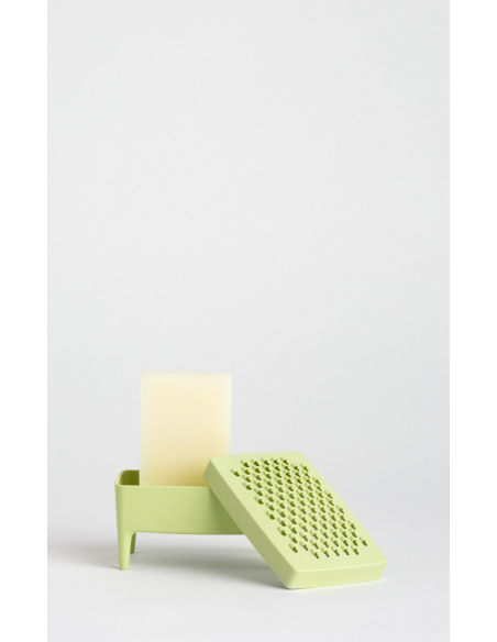 Jabonera de plástico reciclado pistacho