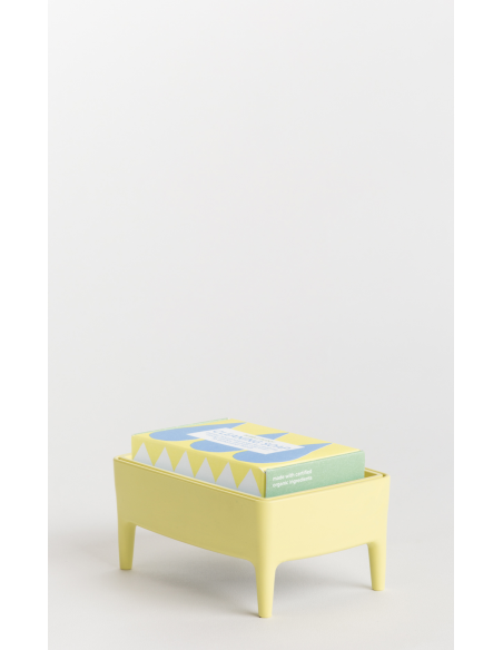 Jabonera de plástico reciclado amarilla