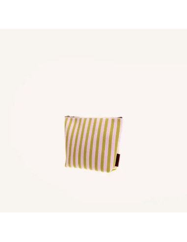 POUCH NECESER RAYAS VERDE Y ROSA