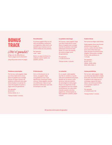 STOP, El juego de las palabras