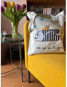 TOTE BAG COMO PEZ EN EL AGUA VERDE