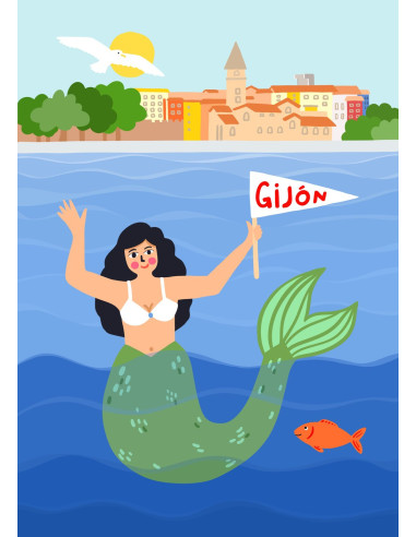 POSTAL SIRENA GIJÓN