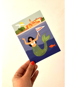 POSTAL SIRENA GIJÓN