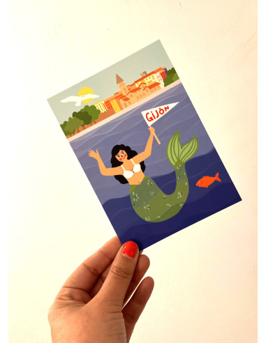 POSTAL SIRENA GIJÓN