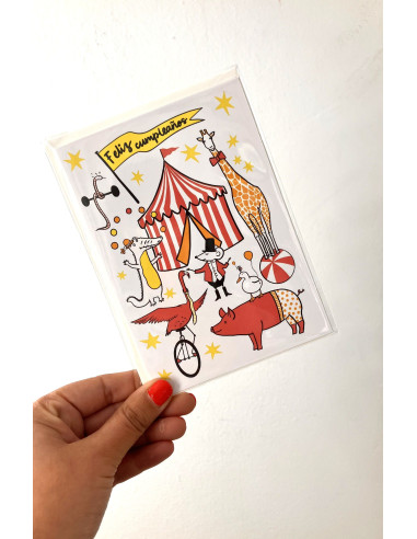 TARJETA CUMPLEAÑOS CIRCO