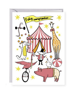 TARJETA CUMPLEAÑOS CIRCO 2