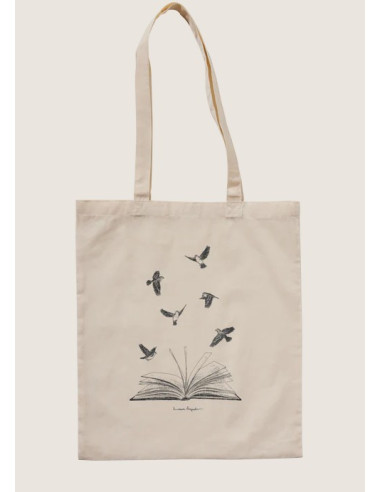 TOTE PÁJAROS Y LIBROS
