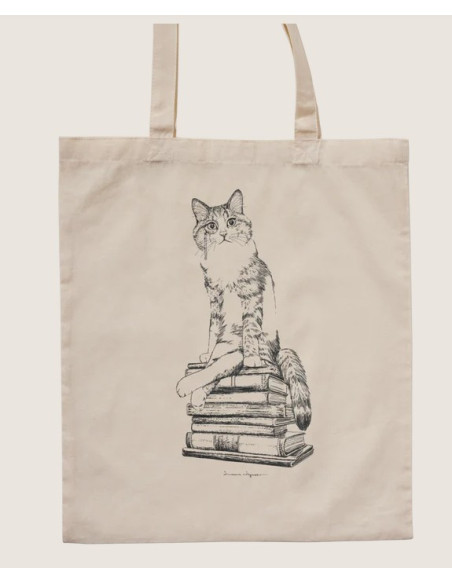 TOTE GATO SOBRE LIBROS