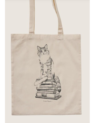 TOTE GATO SOBRE LIBROS