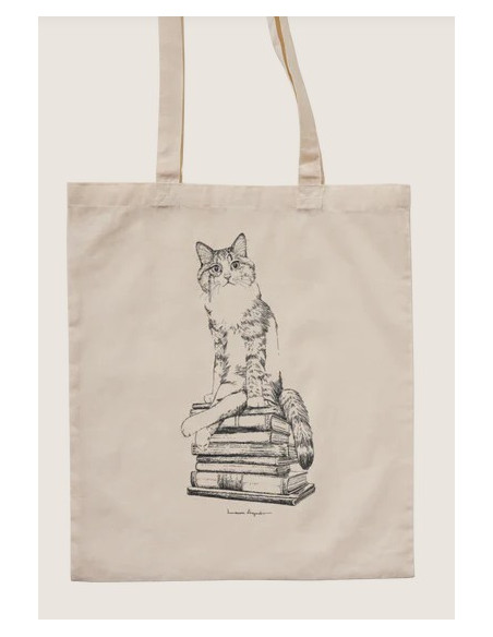 TOTE GATO SOBRE LIBROS