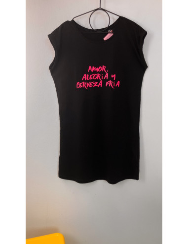 VESTIDO PLAYA AMOR ALEGRIA Y CERVEZA FRíA