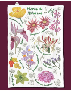 PAÑO COCINA FLORES DE ASTURIAS