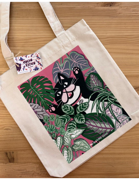 TOTE GATO CON PLANTAS